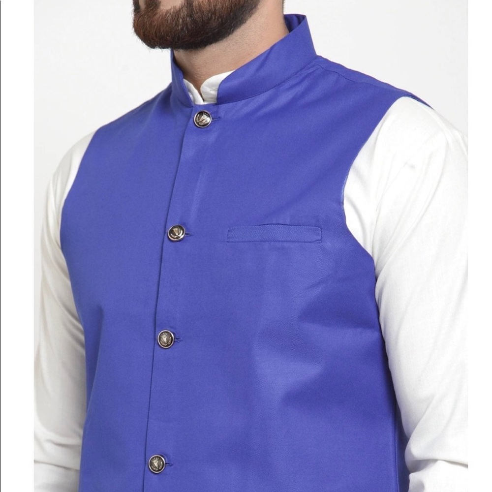 Jompers Men solid nehru jacket - Picture 5 of 9